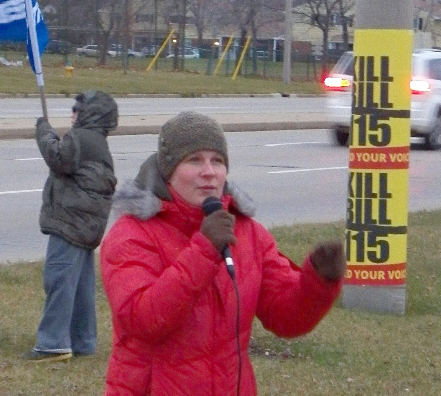 Laura Chesnik at rally to Kill Bill 115 in 2012